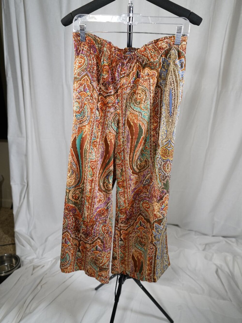 Lauren Ralph Lauren Paisley Soft and Cozy Wide Leg Pants Size 16 - Picture 2 of 6